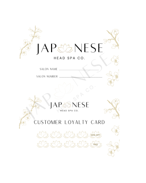 Japanese Head Spa Customer Loyalty Cards (Business Card Size)