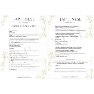 Japanese Head Spa Client Consultation Form